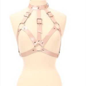 Light Pink 2 Piece Vegan leather Body Harness